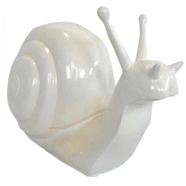 Sculpture Escargot Résine 50 cm Blanc Mat – Swiss Sculpture - Swiss-sculpture.ch