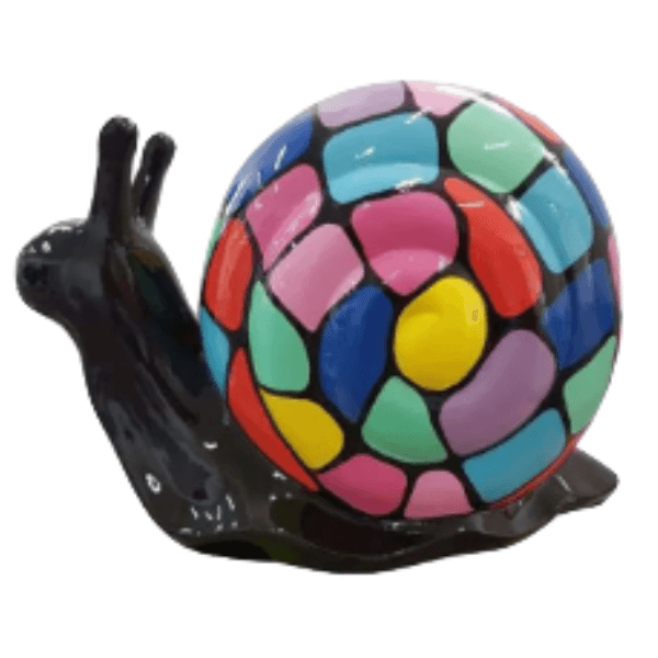 Sculpture Escargot 50 cm en Résine Multicolore – Swiss Sculpture - Swiss-sculpture.ch