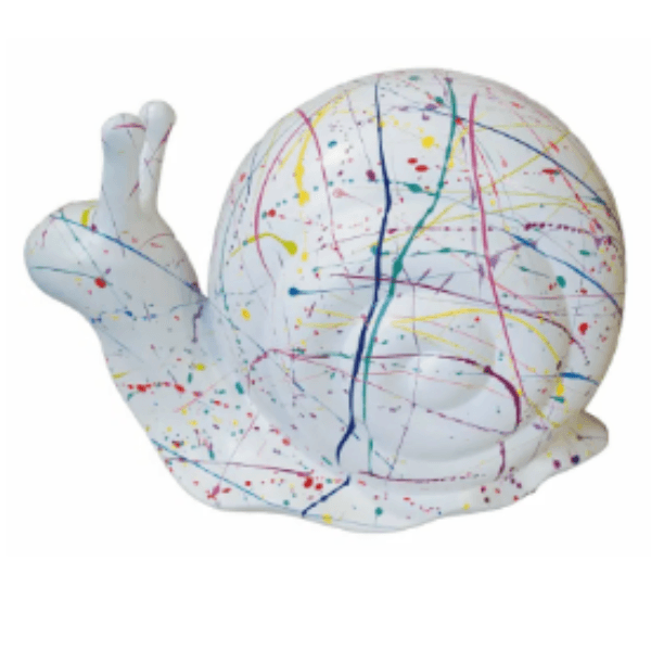 Sculpture Escargot 50 cm en Résine Blanche Graffiti – Swiss Sculpture - Swiss-sculpture.ch