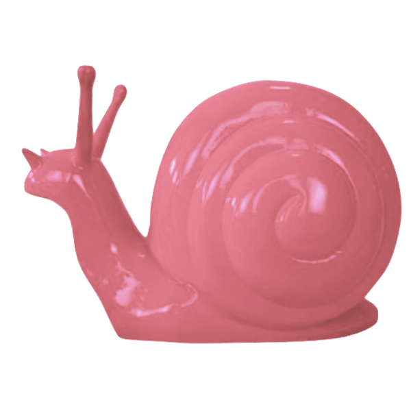 Sculpture Escargot 50 cm en Résine Rose Clair – Swiss Sculpture - Swiss-sculpture.ch