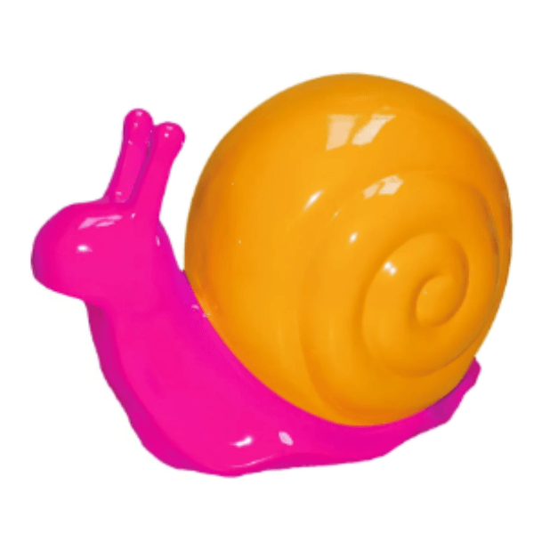 Sculpture Escargot 50 cm en Résine Rose Fuchsia et Jaune – Swiss Sculpture - Swiss-sculpture.ch