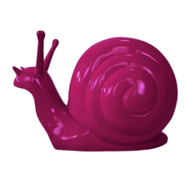 Sculpture Escargot 50 cm en Résine Rose Fuchsia – Swiss Sculpture - Swiss-sculpture.ch