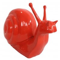Sculpture Escargot en Résine 50 cm Rouge Brillant – Swiss Sculpture - Swiss-sculpture.ch