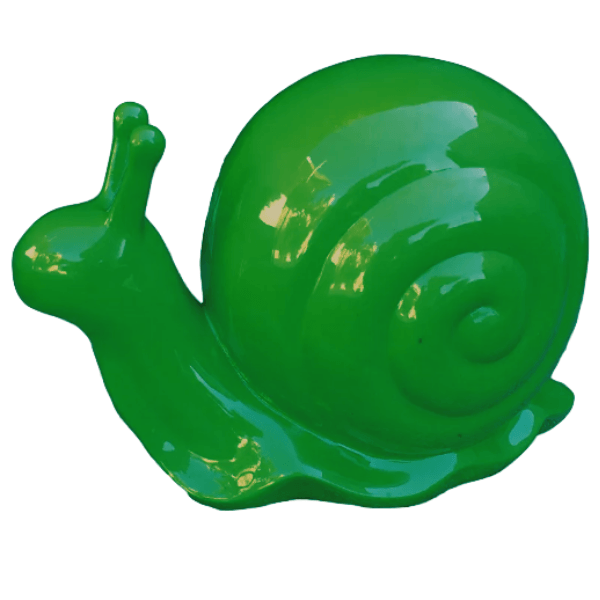Sculpture Escargot 50 cm en Résine Verte Brillante – Swiss Sculpture - Swiss-sculpture.ch