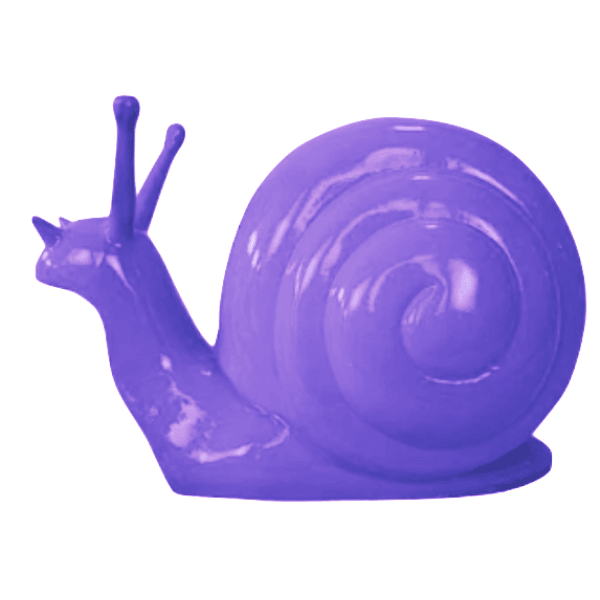 Sculpture Escargot en Résine 50 cm Violet Brillant – Swiss Sculpture - Swiss-sculpture.ch