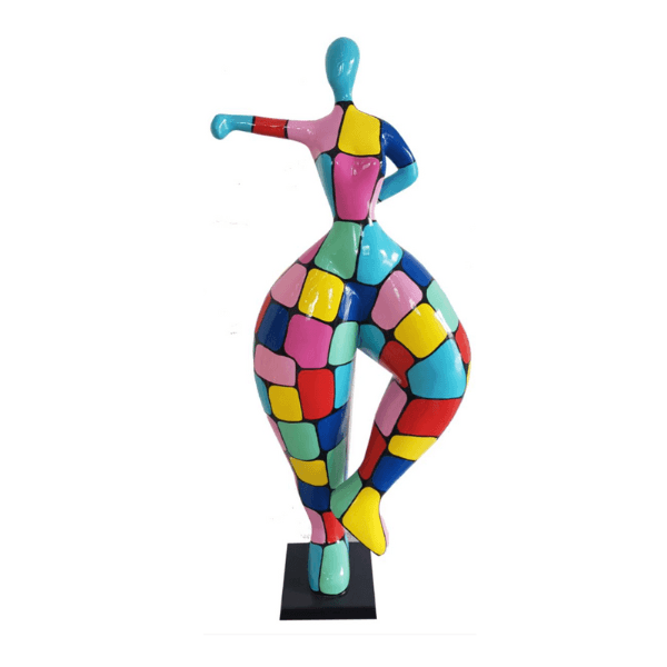 Sculpture Femme Nana XXL en Résine 135 cm Multicolore – Swiss Sculpture - Swiss-sculpture.ch
