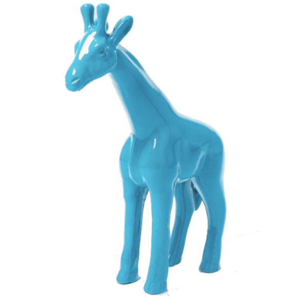Sculpture Girafe XXL en Résine 110 cm Bleu Ciel – Swiss Sculpture - Swiss-sculpture.ch