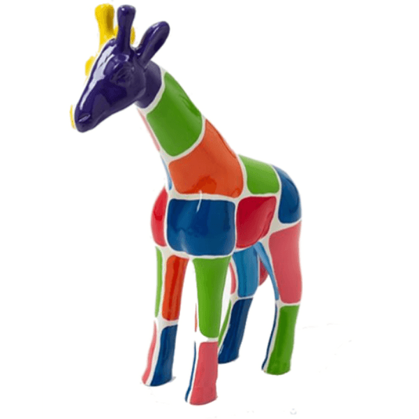 Sculpture Girafe XXL 110 cm en Résine Multicolore – Swiss Sculpture - Swiss-sculpture.ch