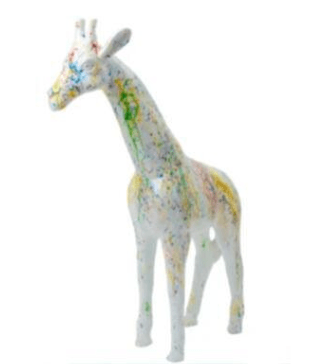 Sculpture Girafe XXL en Résine 110 cm Blanche Graffiti – Swiss Sculpture - Swiss-sculpture.ch