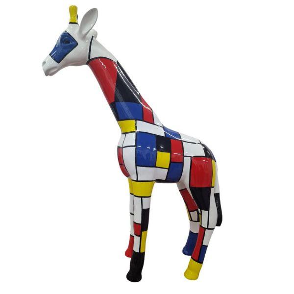 Sculpture Girafe XXL en Résine 110 cm Multicolore – Swiss Sculpture - Swiss-sculpture.ch