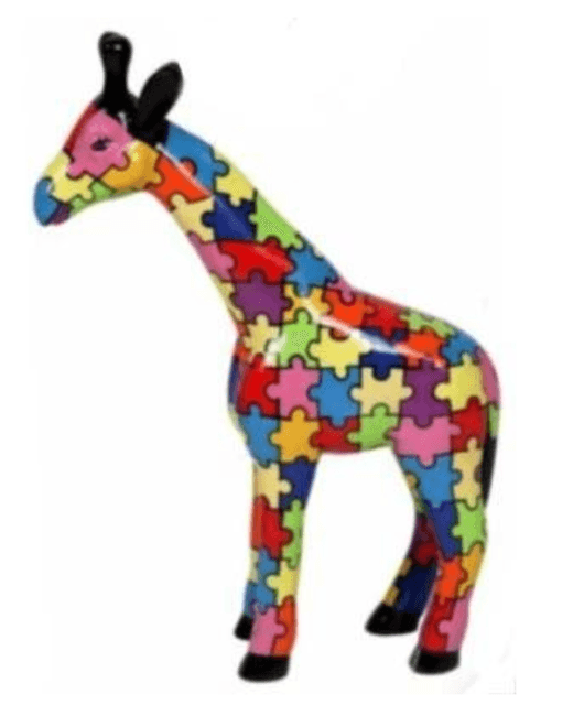 Sculpture Girafe XXL en Résine 110 cm Multicolore – Swiss Sculpture - Swiss-sculpture.ch