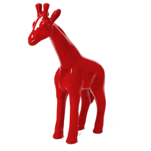 Sculpture Girafe XXL en Résine 110 cm Rouge – Swiss Sculpture - Swiss-sculpture.ch