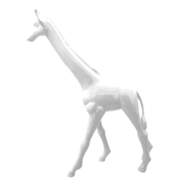 Sculpture Girafe XXL en Résine 150 cm Blanc Mat – Swiss Sculpture - Swiss-sculpture.ch
