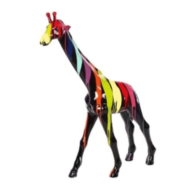 Sculpture Girafe XXL en Résine 150 cm Multicolore – Swiss Sculpture - Swiss-sculpture.ch