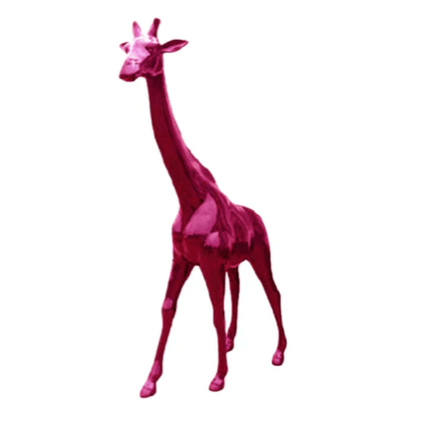 Sculpture Girafe XXL en Résine 150 cm Rose Fuchsia – Swiss Sculpture - Swiss-sculpture.ch
