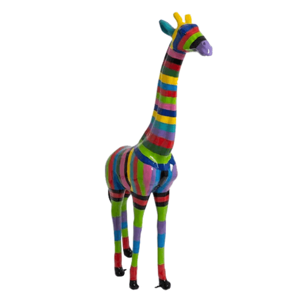 Sculpture Girafe XXL en Résine 210 cm Multicolore Brillante – Swiss Sculpture - Swiss-sculpture.ch