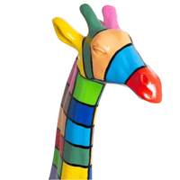 Sculpture Girafe XXL en Résine 210 cm Multicolore – Swiss Sculpture - Swiss-sculpture.ch