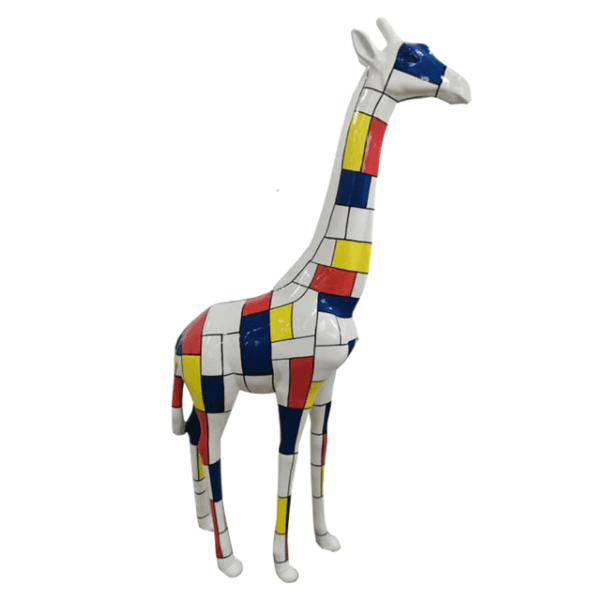 Sculpture Girafe XXL en Résine 210 cm Multicolore – Swiss Sculpture - Swiss-sculpture.ch