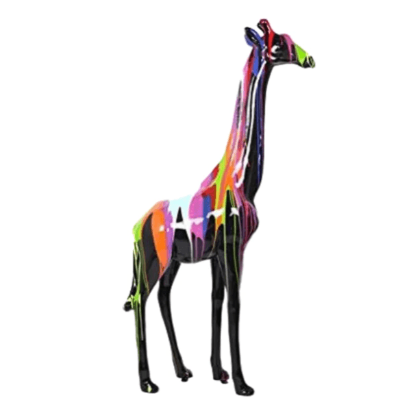 Sculpture Girafe XXL 210 cm en Résine Multicolore – Swiss Sculpture - Swiss-sculpture.ch