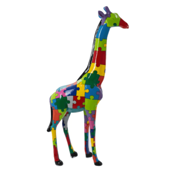Sculpture Girafe XXL en Résine 210 cm Multicolore – Swiss Sculpture - Swiss-sculpture.ch