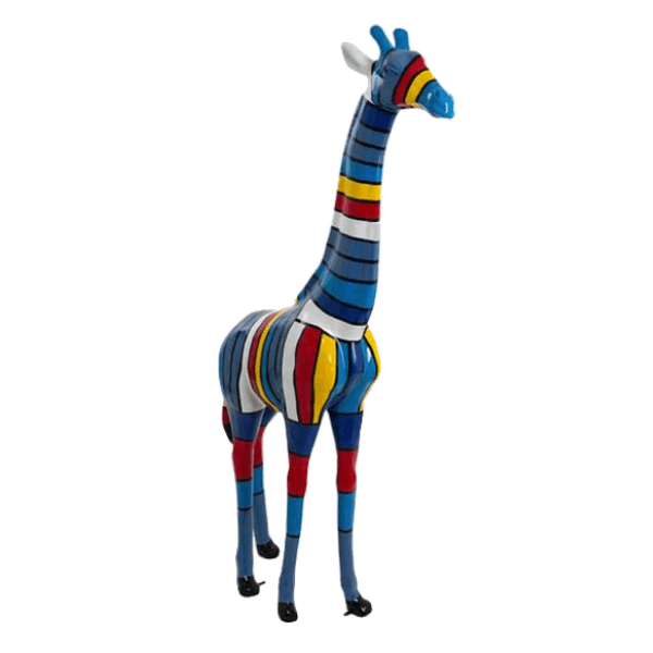 Sculpture Girafe XXL en Résine 210 cm Multicolore Brillante – Swiss Sculpture - Swiss-sculpture.ch