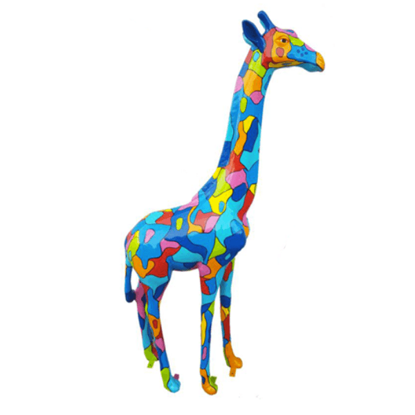 Sculpture Girafe XXL en Résine 210 cm Multicolore – Swiss Sculpture - Swiss-sculpture.ch
