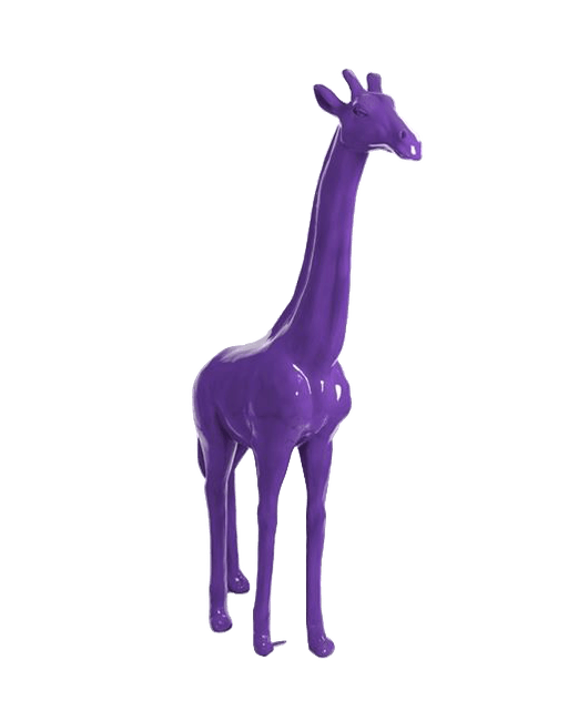 Sculpture Girafe XXL en Résine 210 cm Violet Haze – Swiss Sculpture - Swiss-sculpture.ch