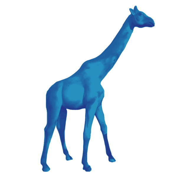 Sculpture Girafe XXL en Résine 320 cm Bleu Ciel – Swiss Sculpture - Swiss-sculpture.ch