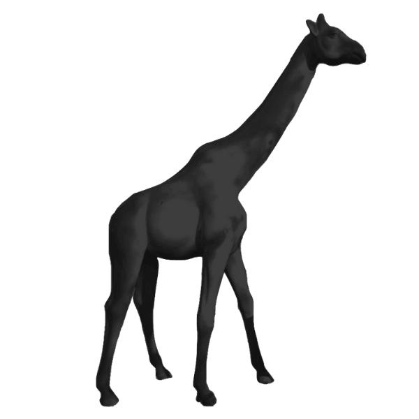 Sculpture Girafe XXL en Résine 320 cm Noir Mat – Swiss Sculpture - Swiss-sculpture.ch