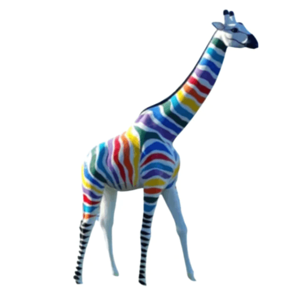 Sculpture Girafe XXL en Résine 320 cm Nuances Naturelles Brillante – Swiss Sculpture - Swiss-sculpture.ch