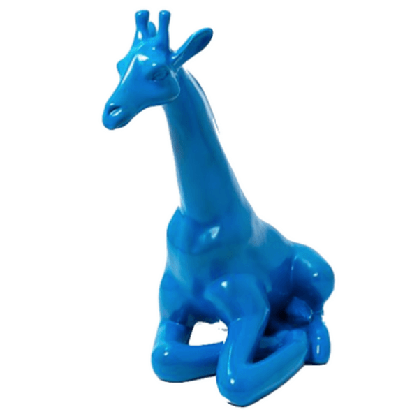 Sculpture Girafe en Résine 90 cm Bleu – Swiss Sculpture - Swiss-sculpture.ch