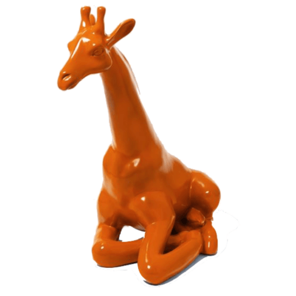 Sculpture Girafe en Résine 90 cm Orange Brillant – Swiss Sculpture - Swiss-sculpture.ch