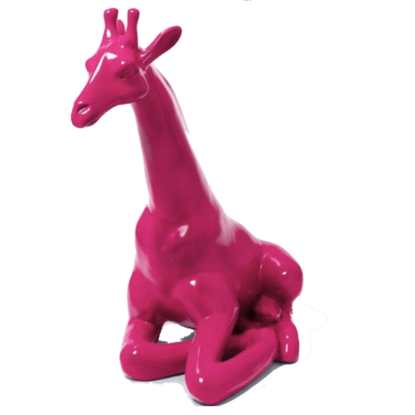 Sculpture Girafe en Résine 90 cm Rose Fuchsia – Swiss Sculpture - Swiss-sculpture.ch