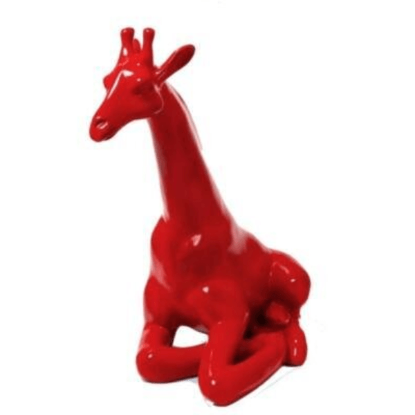 Sculpture Girafe 90 cm en Résine Rouge – Swiss Sculpture - Swiss-sculpture.ch