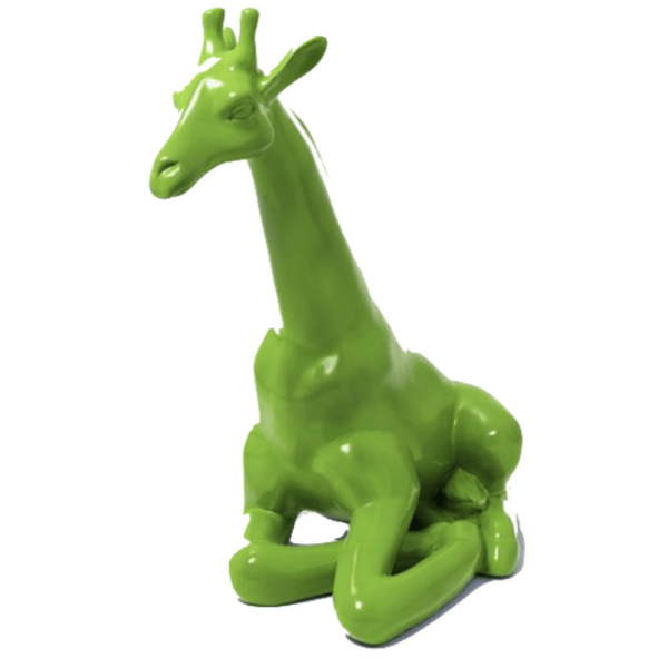 Sculpture Girafe Résine 90 cm Vert Pomme – Swiss Sculpture - Swiss-sculpture.ch