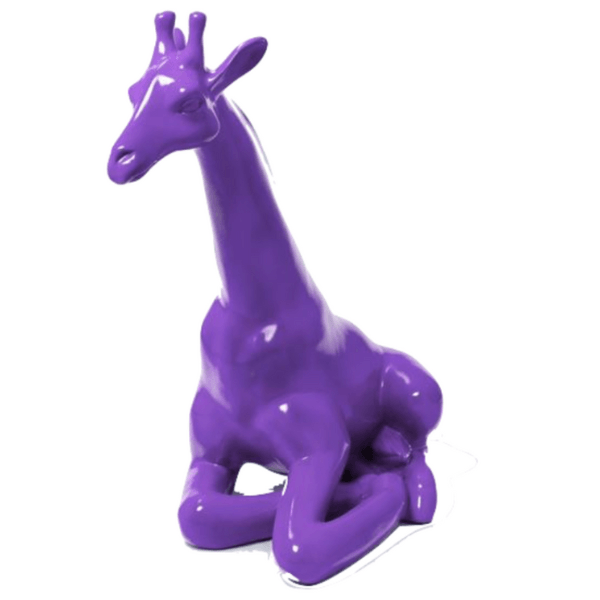Sculpture Girafe en Résine 90 cm Violet Intense – Swiss Sculpture - Swiss-sculpture.ch