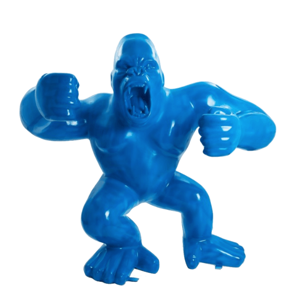 Sculpture Gorille XXL en Résine 190 cm Bleu – Swiss Sculpture - Swiss-sculpture.ch