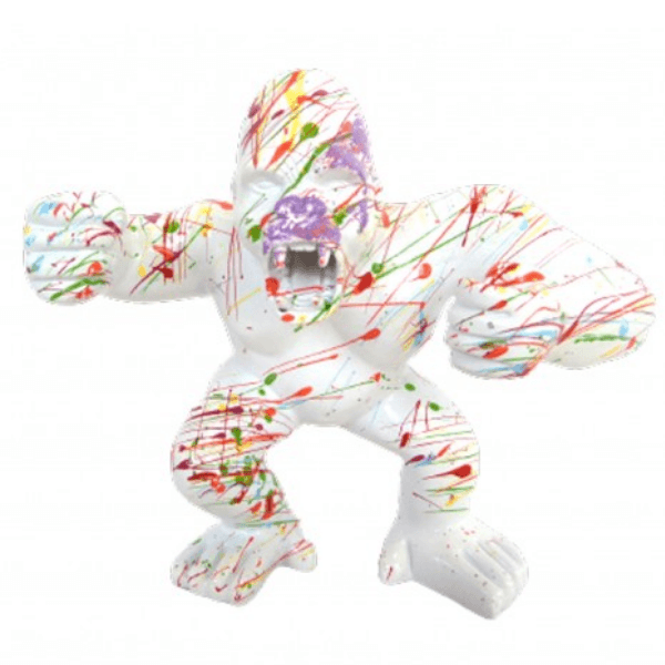 Sculpture Gorille en Résine 70 cm Blanc Graffiti – Swiss Sculpture - Swiss-sculpture.ch