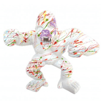 Sculpture Gorille en Résine 70 cm Blanc Graffiti – Swiss Sculpture - Swiss-sculpture.ch