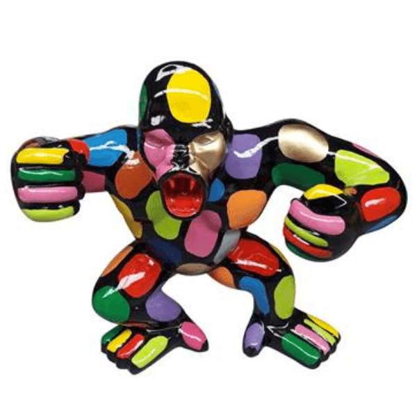 Sculpture Gorille en Résine 70 cm Noir et Or – Swiss Sculpture - Swiss-sculpture.ch