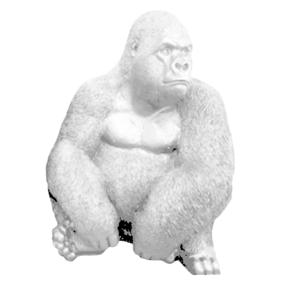 Sculpture Gorille en Résine 75 cm Blanc Mat – Swiss Sculpture - Swiss-sculpture.ch