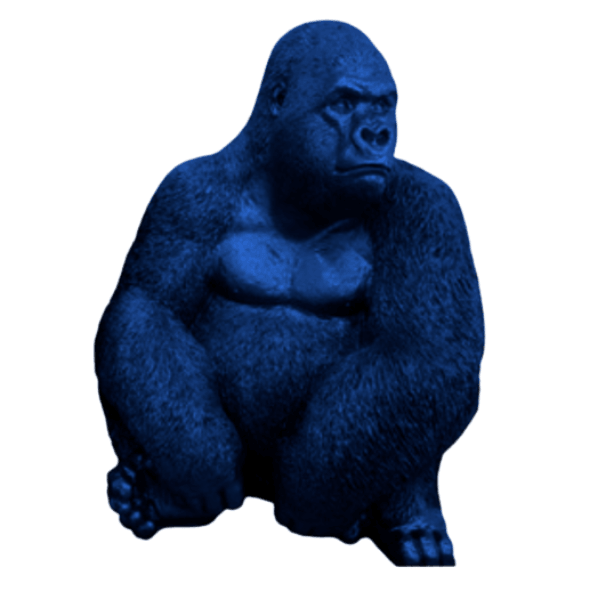 Sculpture Gorille en Résine 75 cm Bleu Nuit – Swiss Sculpture - Swiss-sculpture.ch