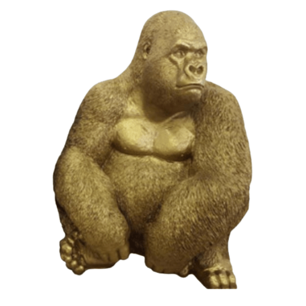 Sculpture Gorille en Résine 75 cm Doré – Swiss Sculpture - Swiss-sculpture.ch