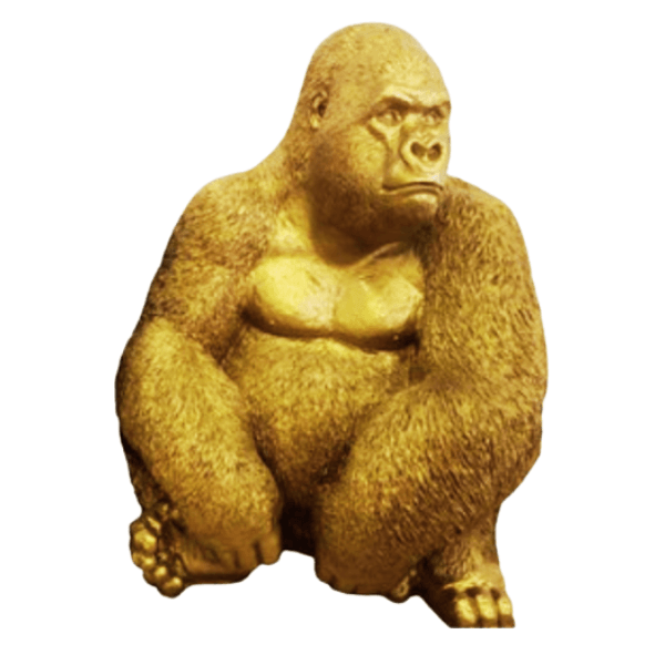 Sculpture Gorille Résine 75 cm Jaune Vibrant – Swiss Sculpture - Swiss-sculpture.ch