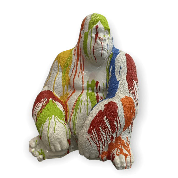 Sculpture Gorille en Résine 75 cm Multicolore Brillante – Swiss Sculpture - Swiss-sculpture.ch