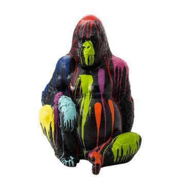 Sculpture Gorille Multicolore en Résine 75 cm – Swiss Sculpture - Swiss-sculpture.ch
