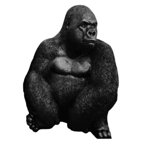 Sculpture Gorille en Résine 75 cm Noir Brillant – Swiss Sculpture - Swiss-sculpture.ch