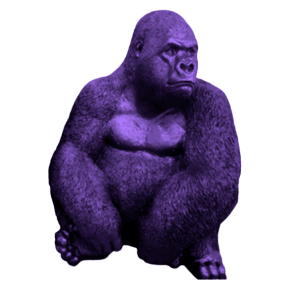Sculpture Gorille Résine 75 cm Violet – Swiss Sculpture - Swiss-sculpture.ch