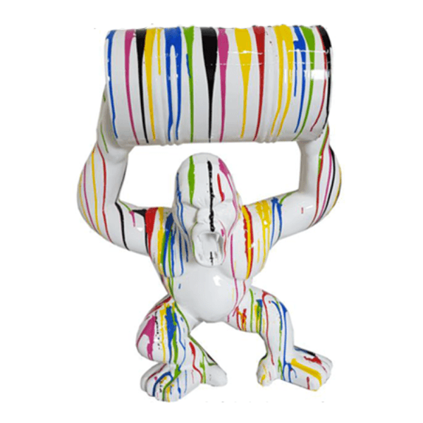Sculpture Gorille XXL en Résine 100 cm Multicolore – Swiss Sculpture - Swiss-sculpture.ch