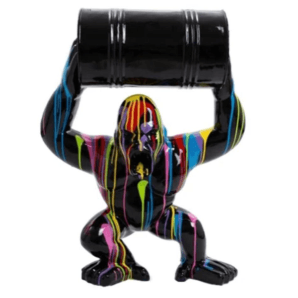 Sculpture Gorille XXL en Résine 100 cm Multicolore – Swiss Sculpture - Swiss-sculpture.ch